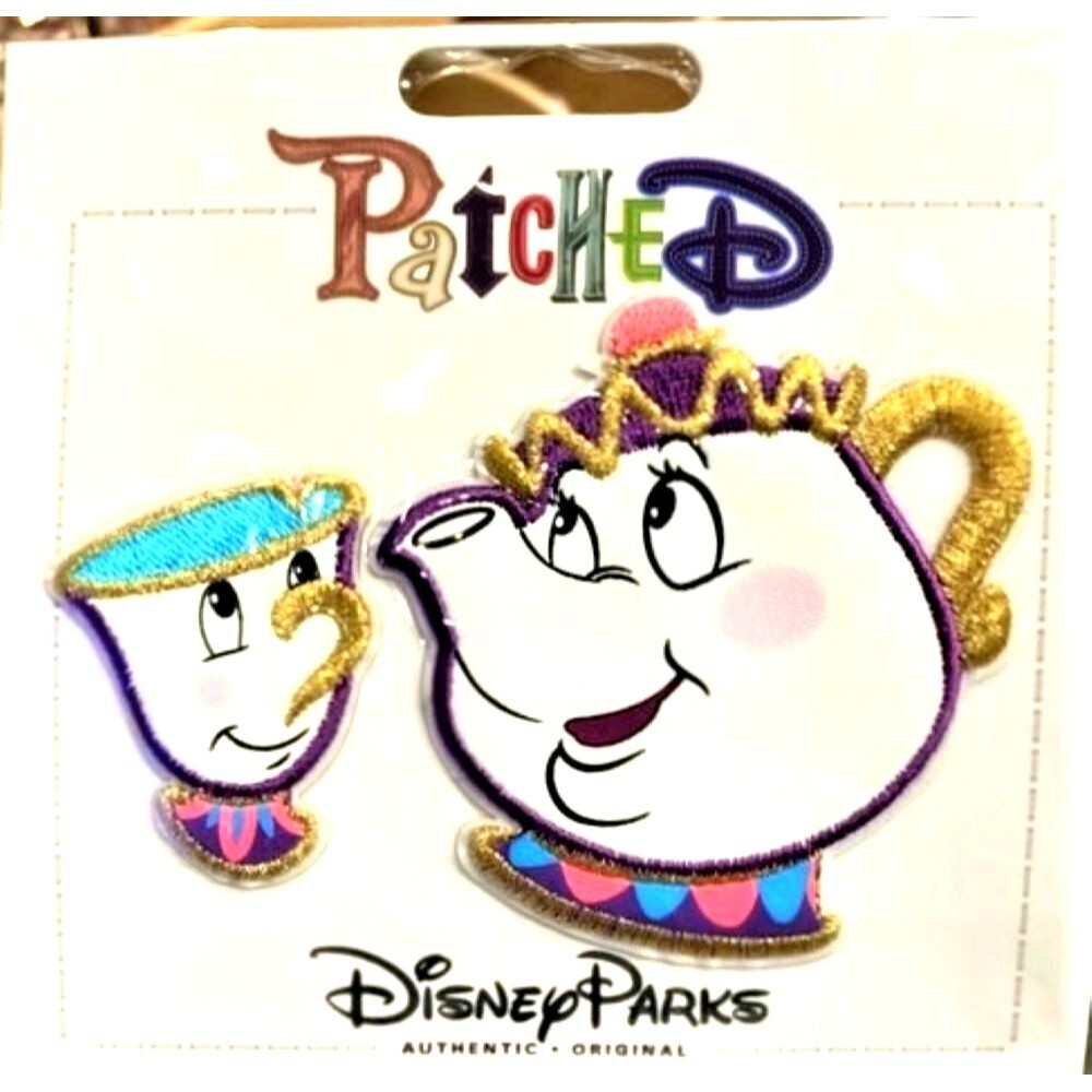 Disney Parks Patched Mrs. Potts Chip Beauty and the Beast Adhesive Patch NEW
